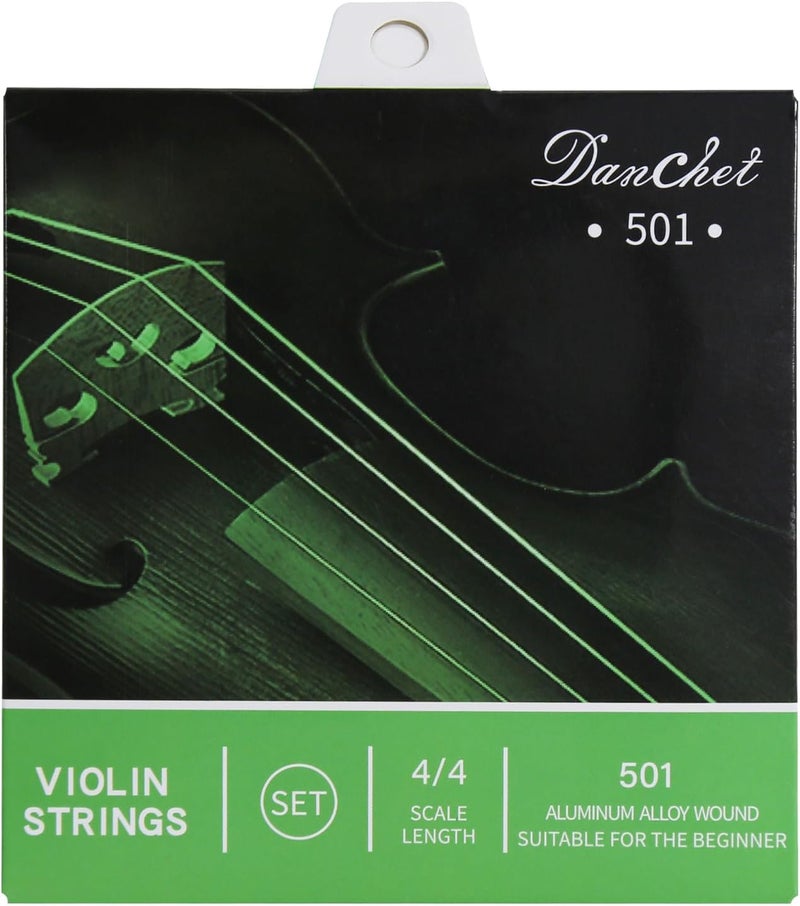 Danchet Violin Strings 4/4 Full Set Beginner Level, Ball End, Aluminum Alloy Wound 501… - Image 1